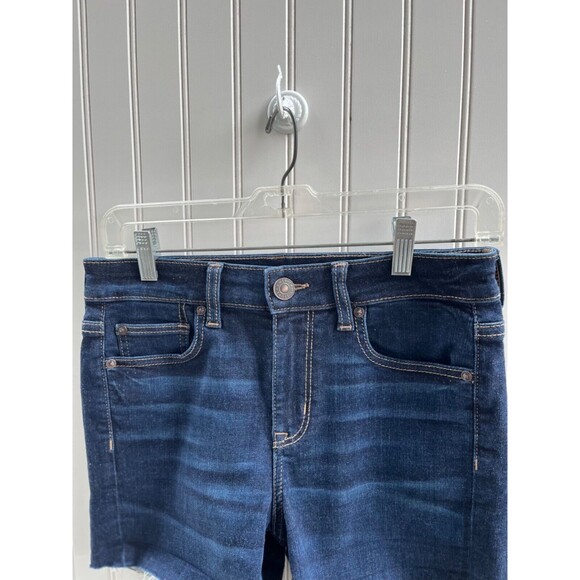 American Eagles 4 Juniors Next Level Stretch Jean Shorts Dk Blue Hi-Rise Shortie - Picture 2 of 6